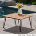 Zion Outdoor Industrial Acacia Wood Square Coffee Table by Christopher Knight Home