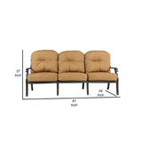 Zoe 81 Inch Modern Sofa with Cushion, Padded Seat, High Back Design, Brown