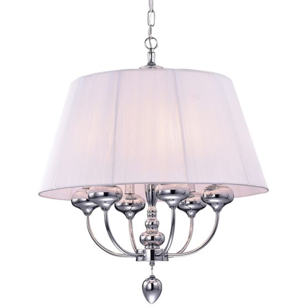 Zonia Chrome and Fabric 23-inch Round Pendant LIght