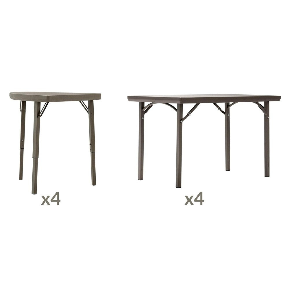 Zown Premium 48-inch Commercial 4-pack Folding Table and 4-pack Angle Folding Table Bundle