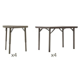 Zown Premium 48-inch Commercial 4-pack Folding Table and 4-pack Angle Folding Table Bundle