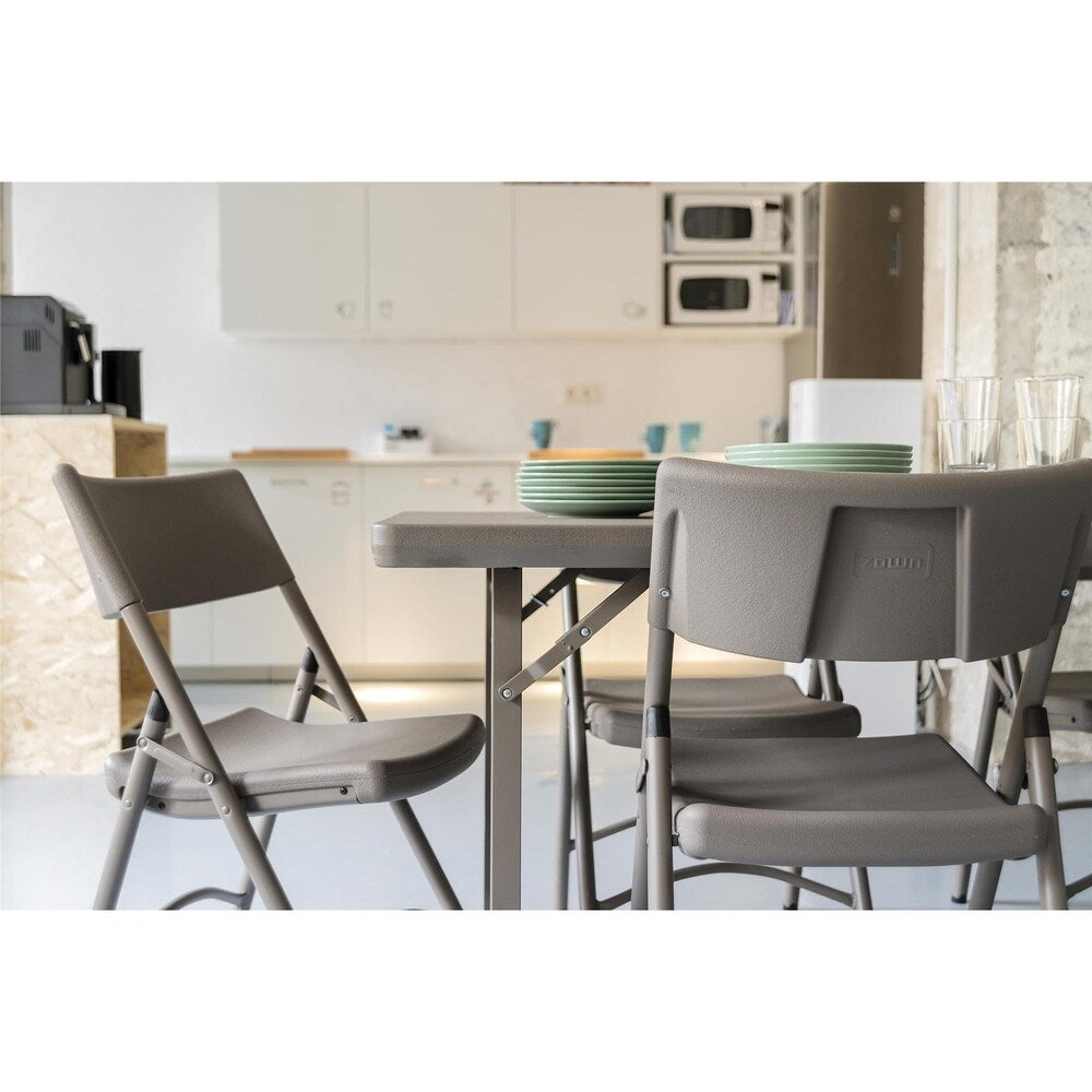 Zown Premium 48-inch Commercial 4-pack Folding Table and 4-pack Angle Folding Table Bundle