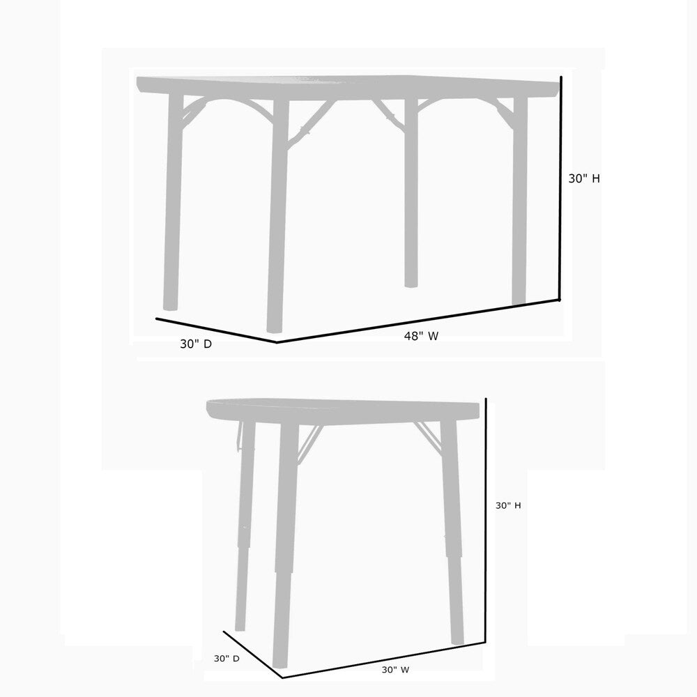 Zown Premium 48-inch Commercial 4-pack Folding Table and 4-pack Angle Folding Table Bundle