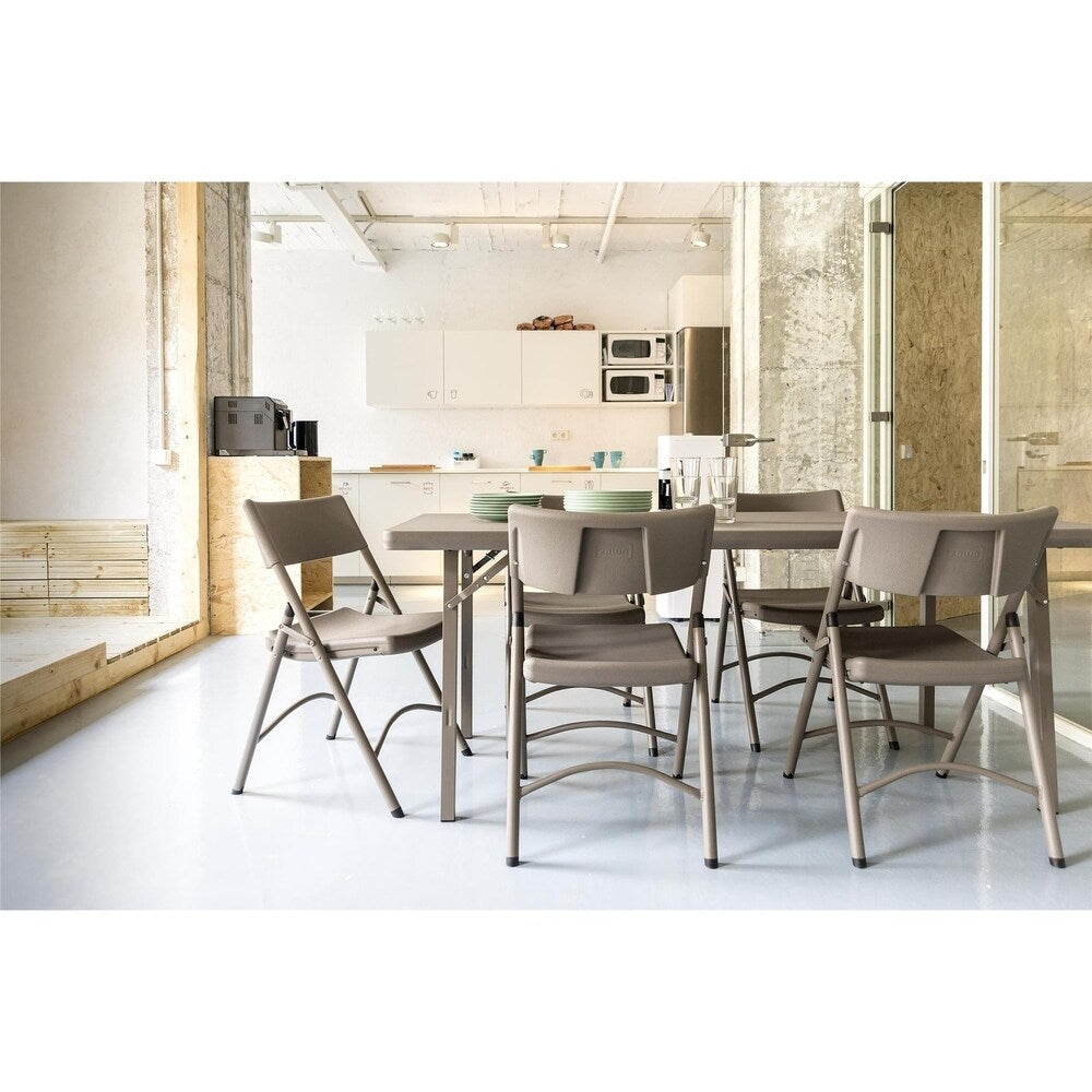 Zown Premium 48-inch Commercial 4-pack Folding Table and 4-pack Angle Folding Table Bundle