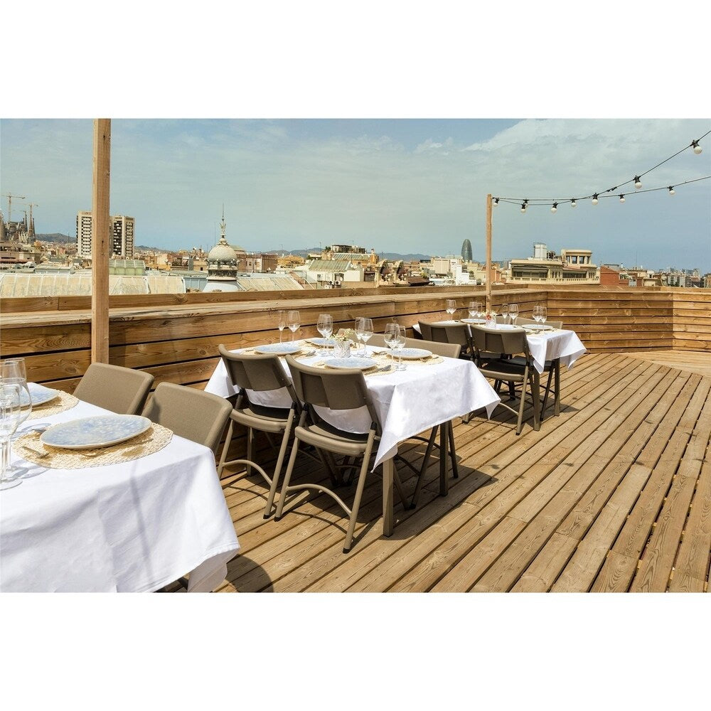 Zown Premium 48-inch Commercial 4-pack Folding Table and 4-pack Angle Folding Table Bundle