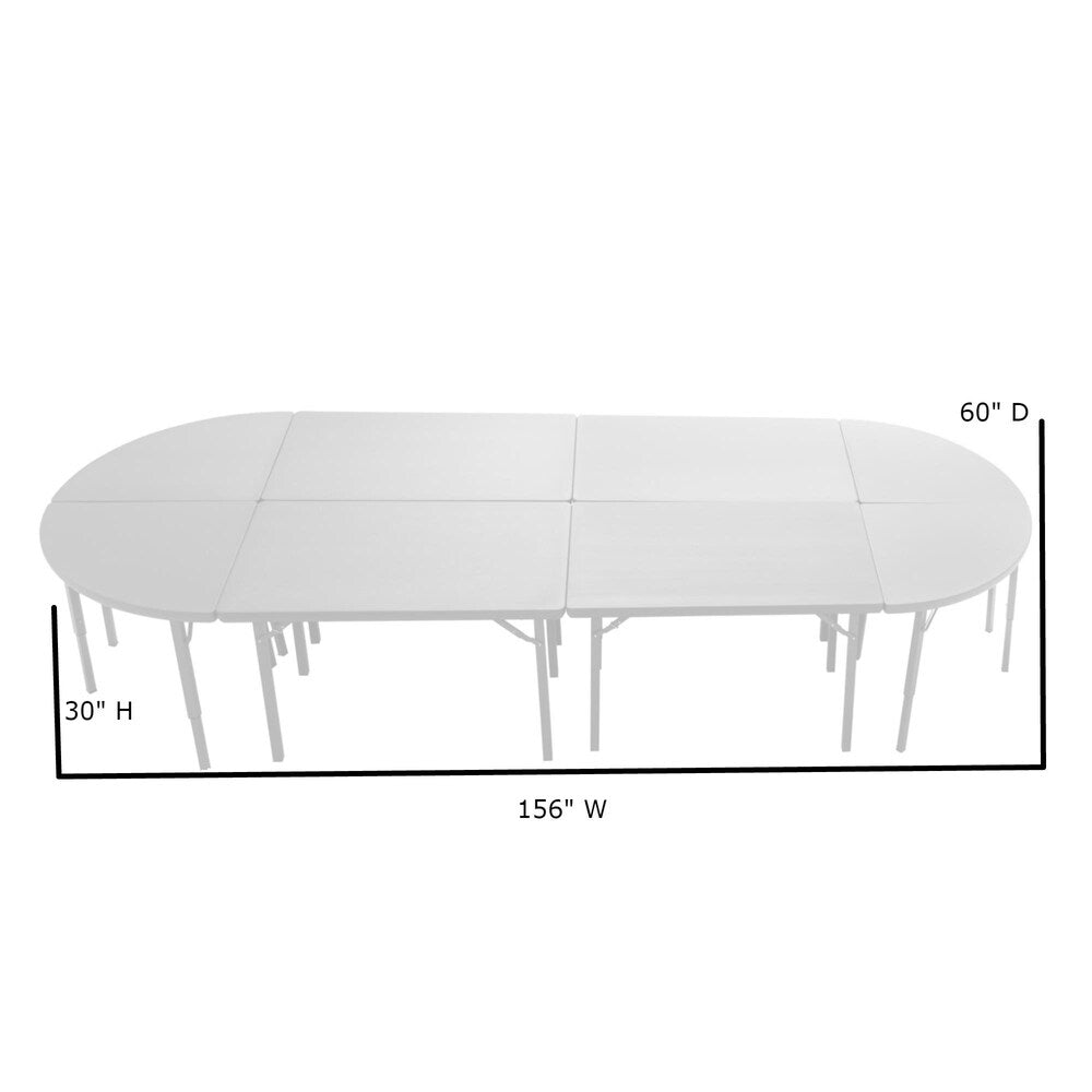Zown Premium 48-inch Commercial 4-pack Folding Table and 4-pack Angle Folding Table Bundle