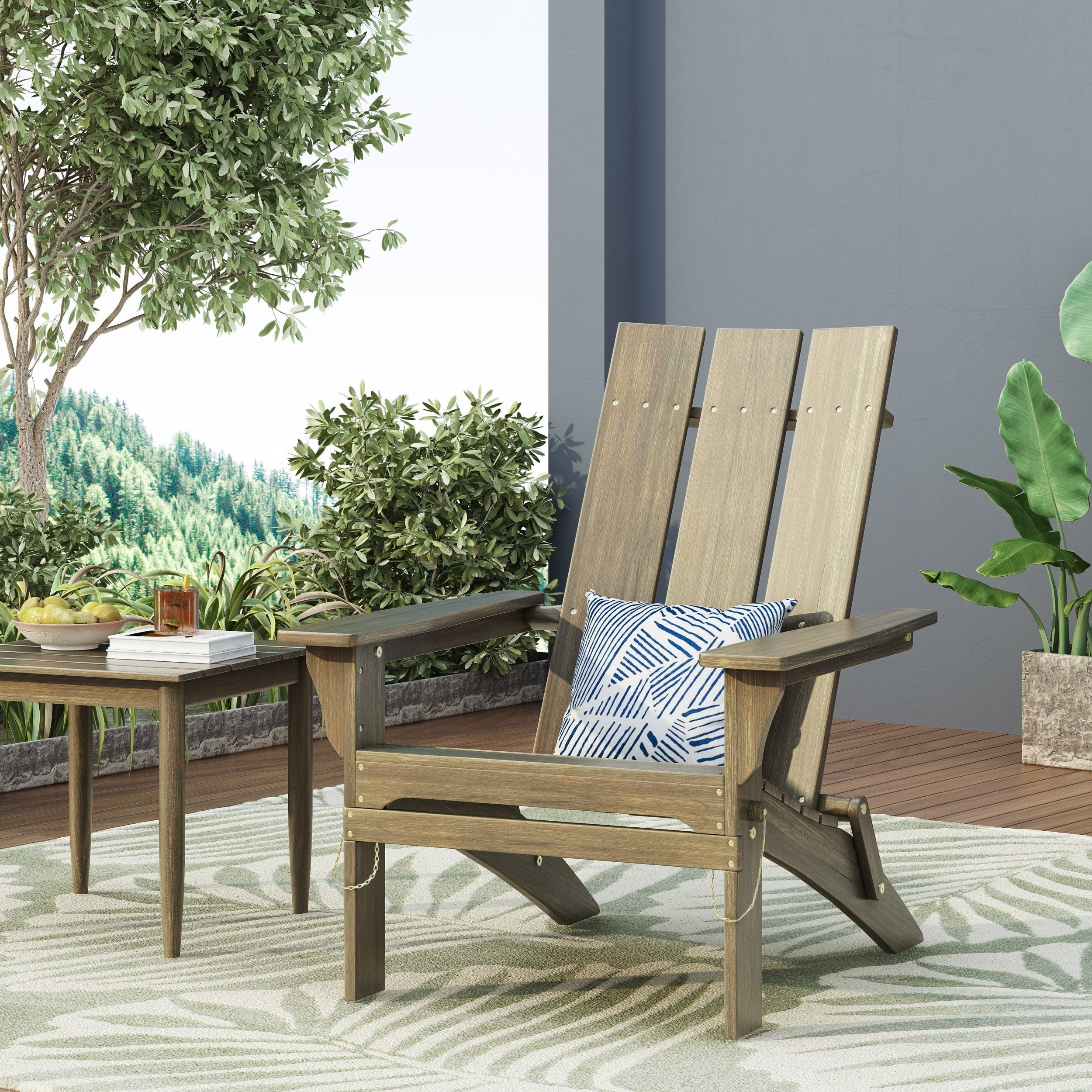Zuma Outdoor Contemporary Acacia Wood Foldable Adirondack Chair by Chr Overstock