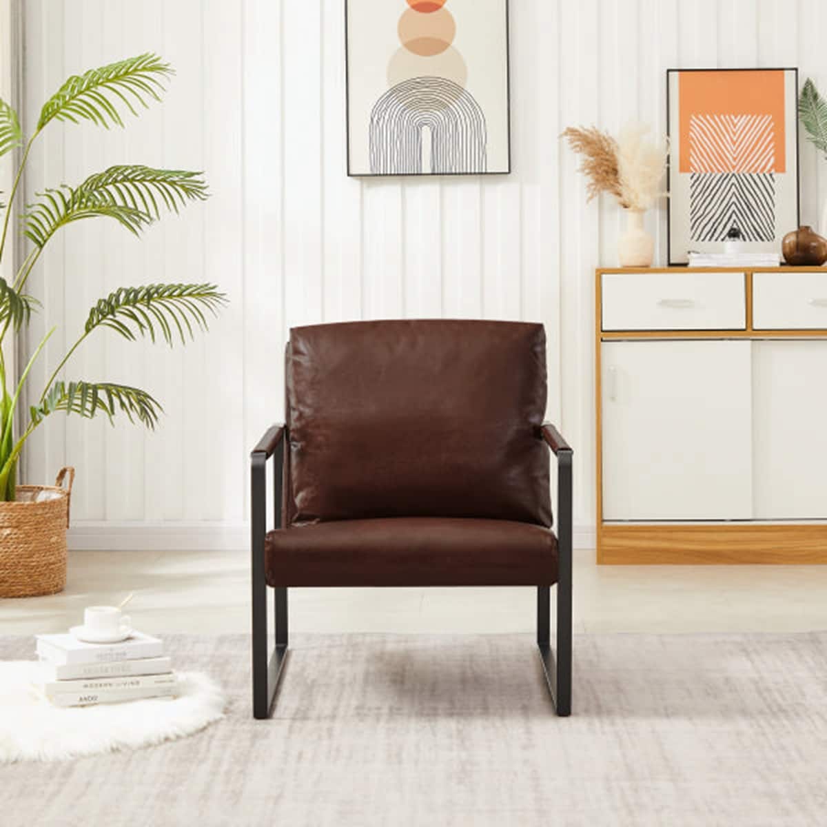 accent arm chair with Extra thick padded backrest and seat cushion