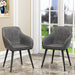 Dining Chairs set of 2 ,Faux Leather Accent Arm Chairs for Living Room Leisures/ Upholstered Chair with Metal Legs Set of 2