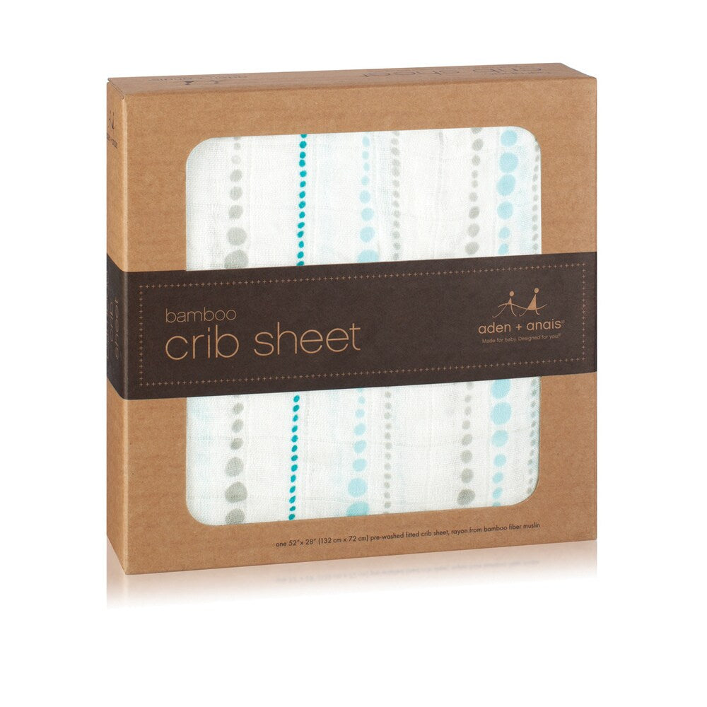 aden + anais Rayon from Bamboo Fiber Muslin Crib Sheet Azure - Bead