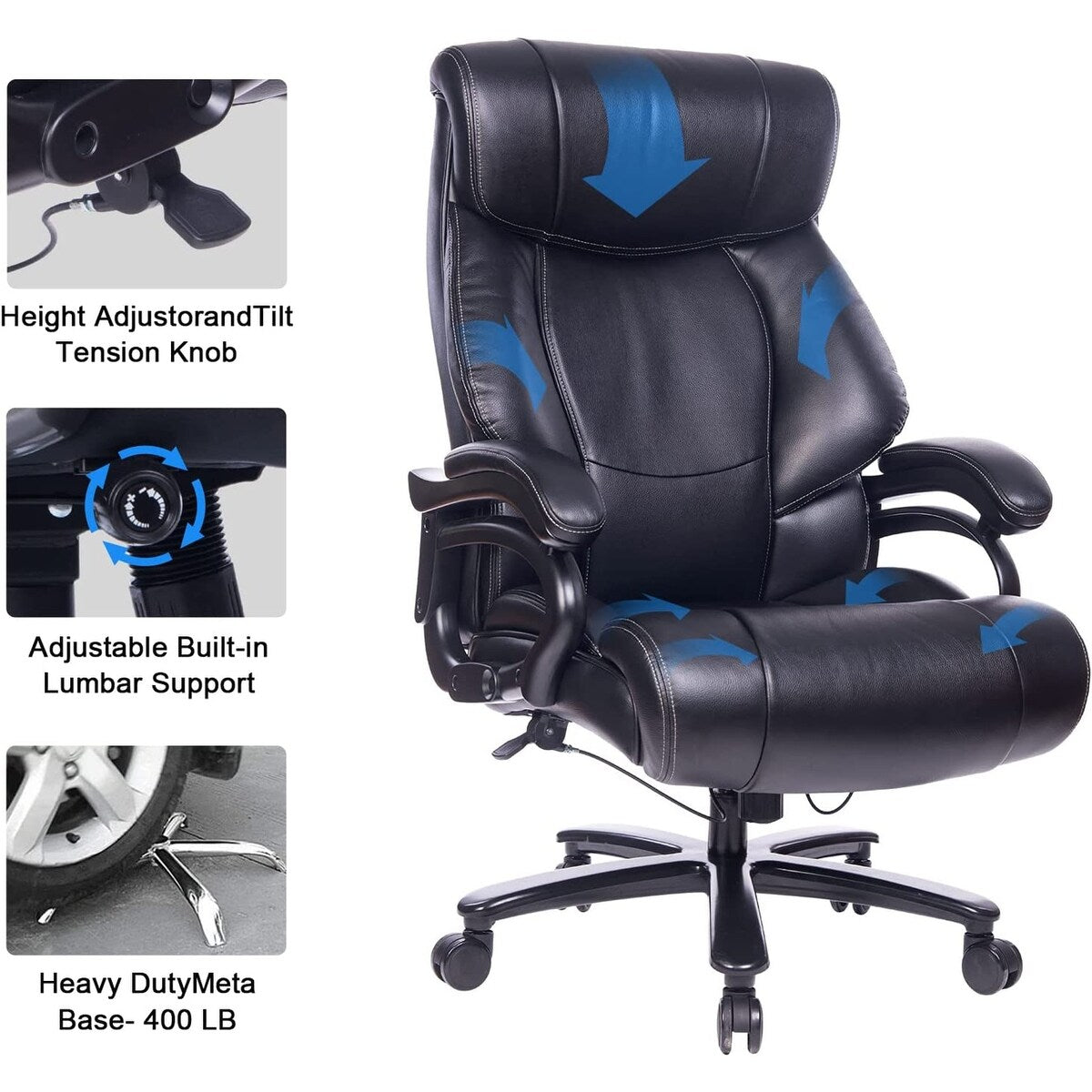 adjustable height, heavy administrative chair