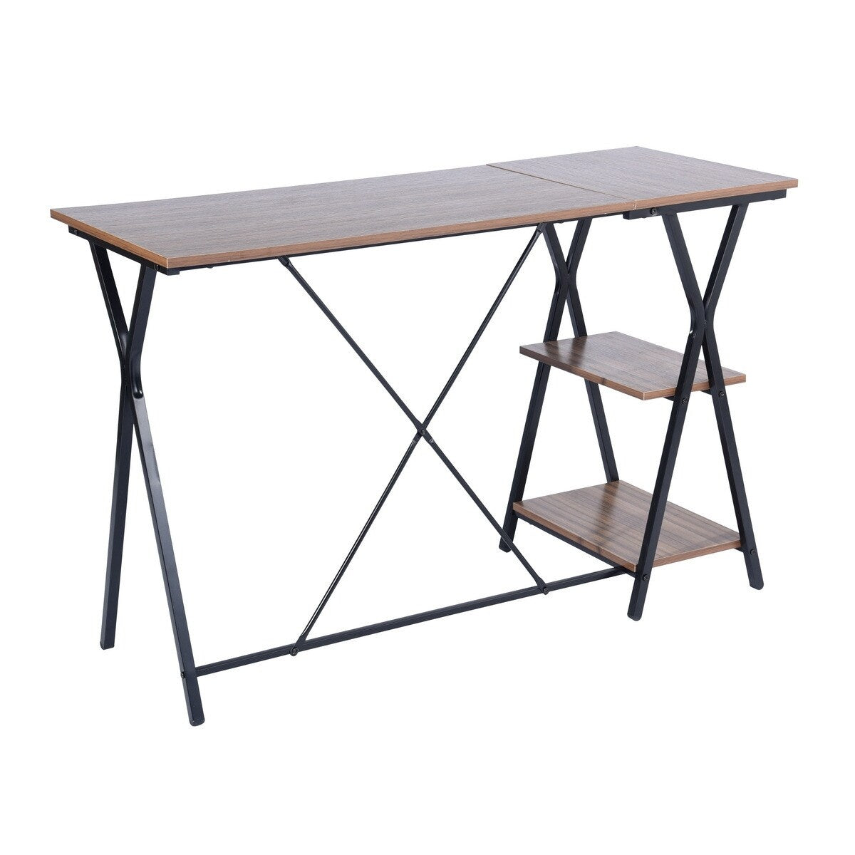 Alazyhome modern brown computer desk