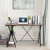 Alazyhome modern brown computer desk