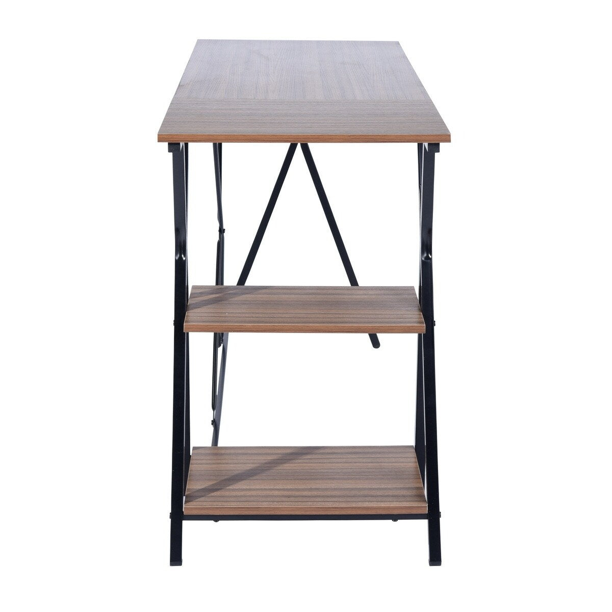Alazyhome modern brown computer desk