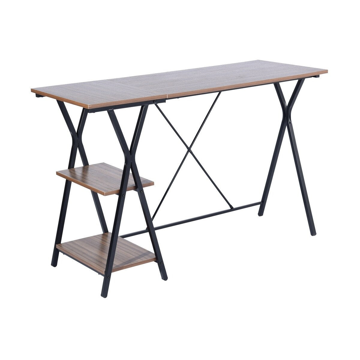Alazyhome modern brown computer desk