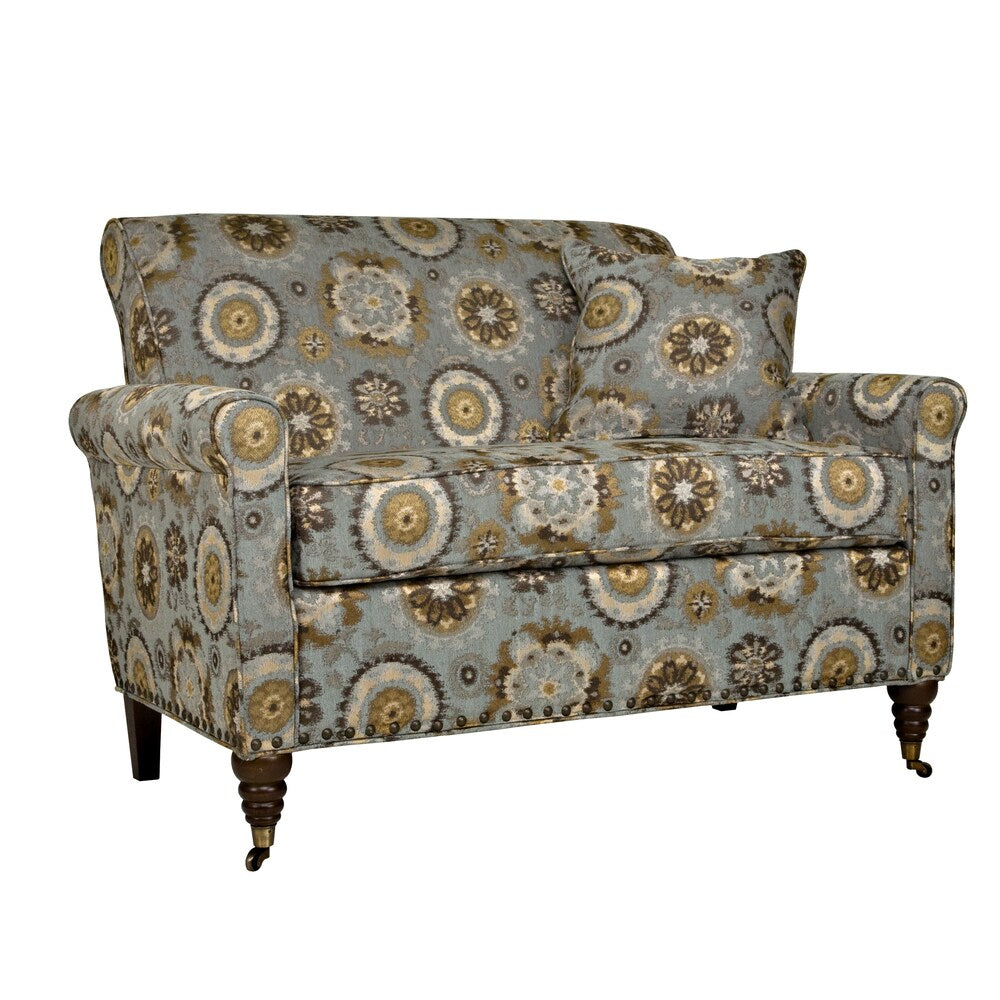 Handy Living Harlow Vintage Tapestry Blue Loveseat