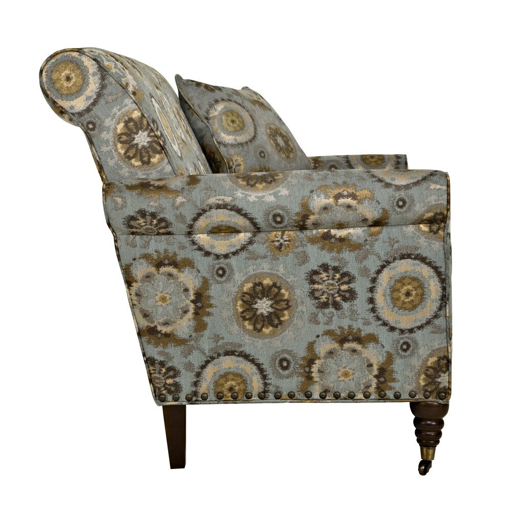 Handy Living Harlow Vintage Tapestry Blue Loveseat