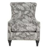 Handy Living Lana Vintage Washed Charcoal Paisley Arm Chair