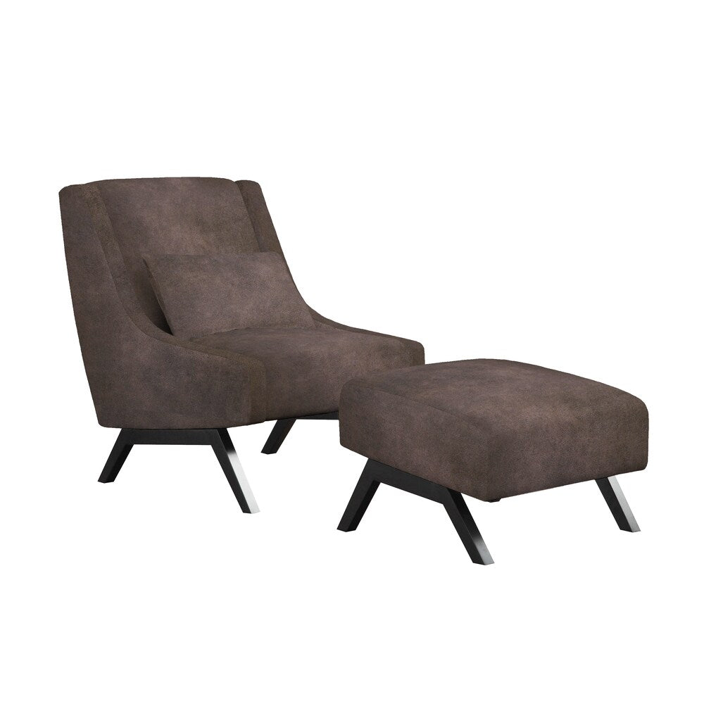 Handy Living Robb Chocolate Souffle Brown Chair and Ottoman