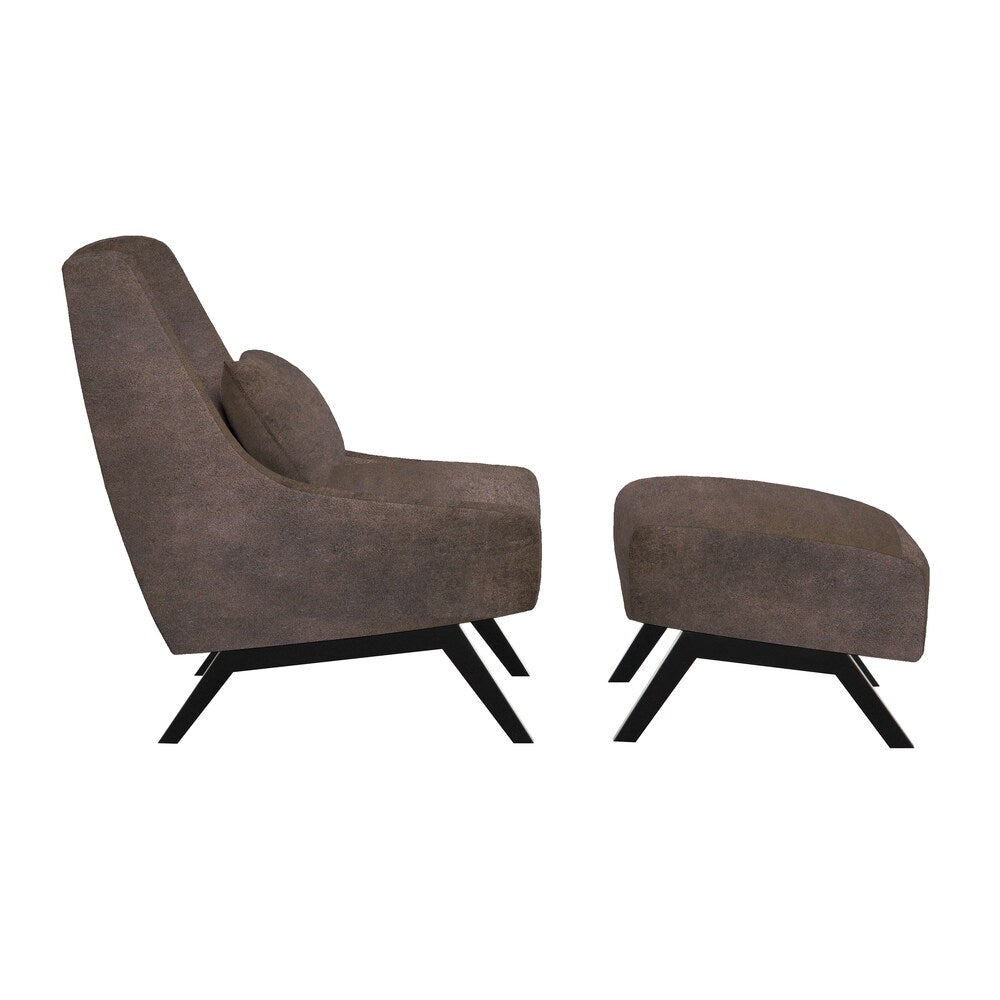 Handy Living Robb Chocolate Souffle Brown Chair and Ottoman