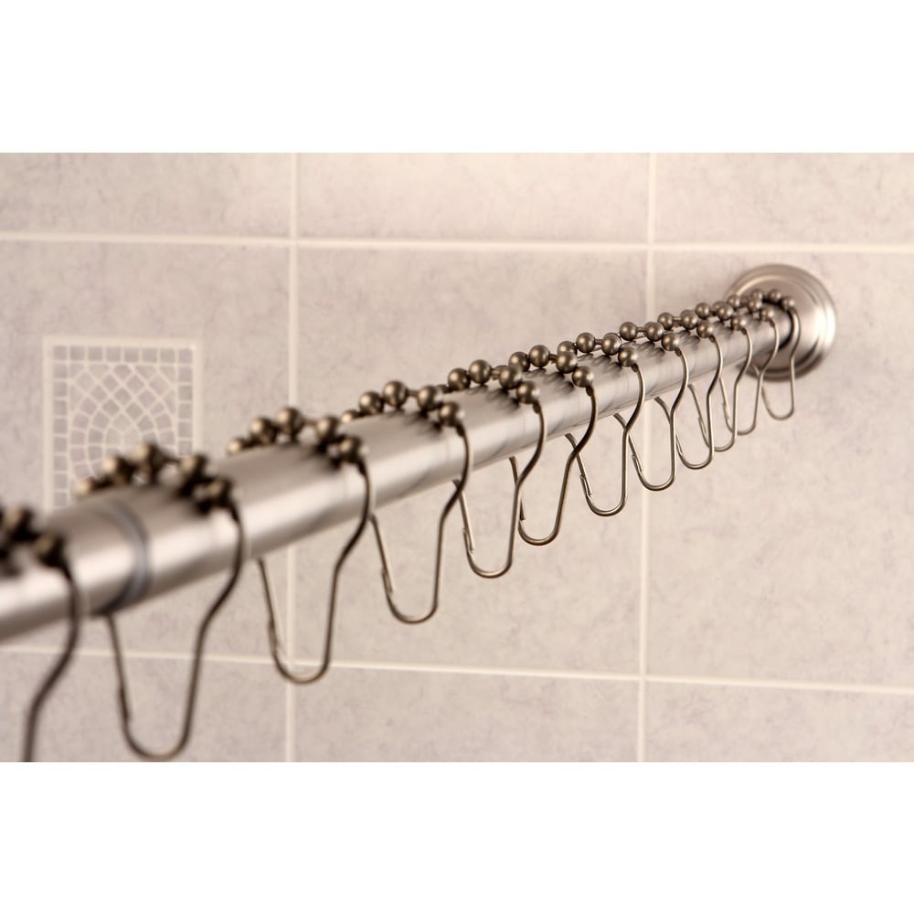 Kingston Brass Edenscape 60-Inch to 72-Inch Adjustable Shower Curtain Rod with Rings Combo