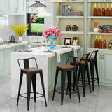 bar stools with backs set of 4 Counter Bar Stools with Wood metal stools