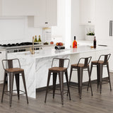 bar stools with backs set of 4 Counter Bar Stools with Wood metal stools
