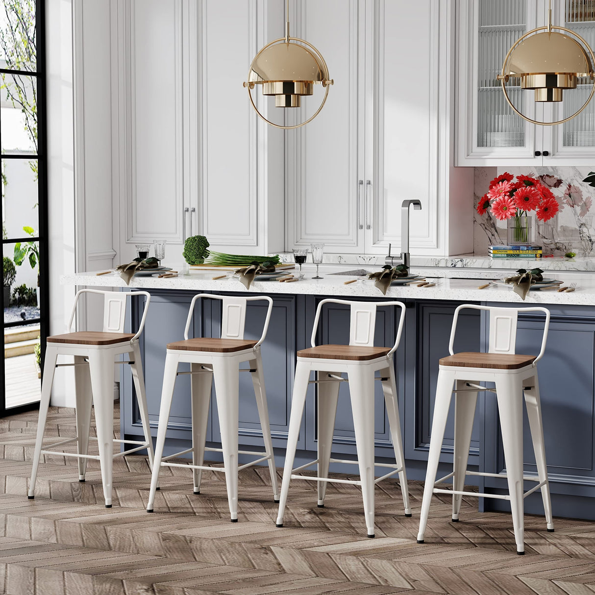bar stools with backs set of 4 Counter Bar Stools with Wood metal stools