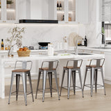bar stools with backs set of 4 Counter Bar Stools with Wood metal stools