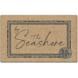 by The Seashore Indoor/Outdoor Natural Linen Look Floor Mat with Recycled Rubber Back Manufactured in The USA 29.5" x 17.75"