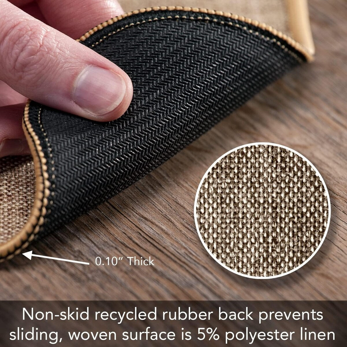 by The Seashore Indoor/Outdoor Natural Linen Look Floor Mat with Recycled Rubber Back Manufactured in The USA 29.5" x 17.75"