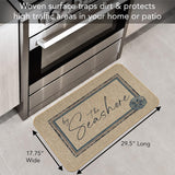 by The Seashore Indoor/Outdoor Natural Linen Look Floor Mat with Recycled Rubber Back Manufactured in The USA 29.5" x 17.75"