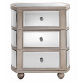 Yvain 3-drawer Oval Mirrored Chest