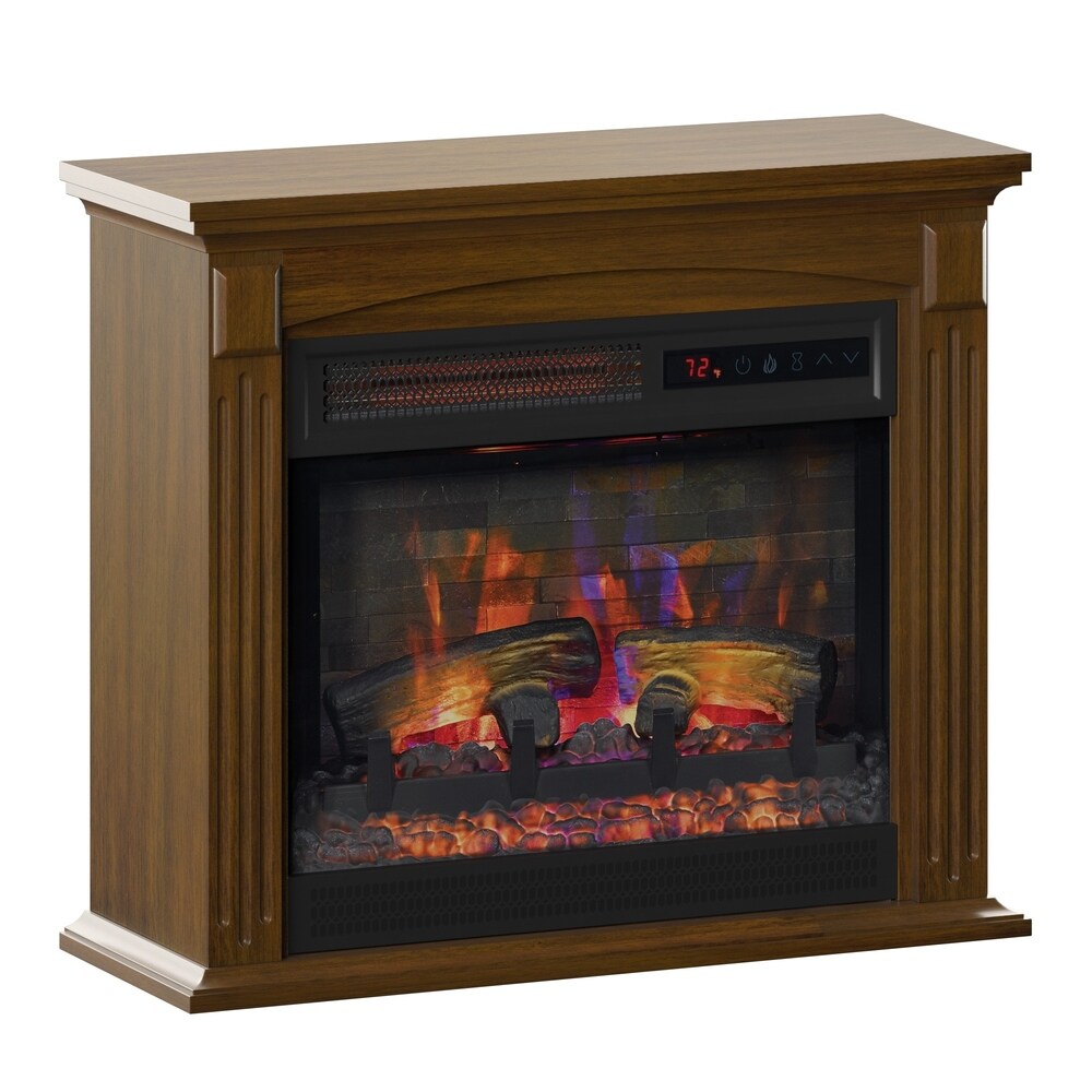 duraflame Wall Mantel Infrared QuartzElectric Fireplace with Crackling Sound - N/A
