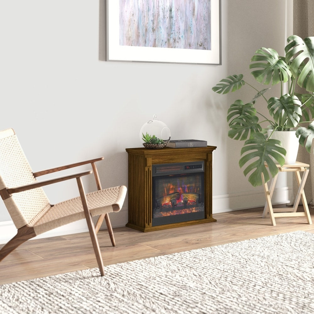 duraflame Wall Mantel Infrared QuartzElectric Fireplace with Crackling Sound - N/A