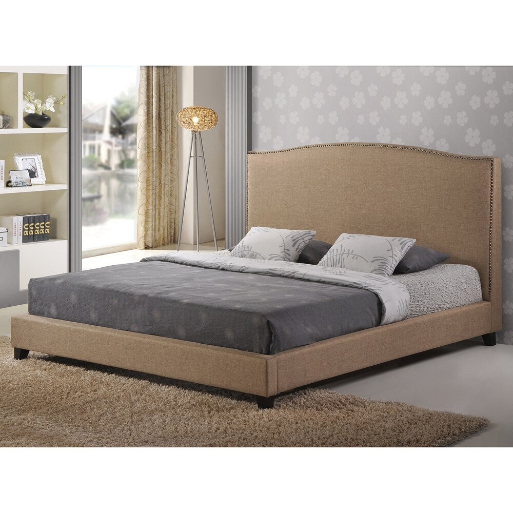 Aisling Fabric King Platform Bed with Bonus Warwick Modern Nightstand