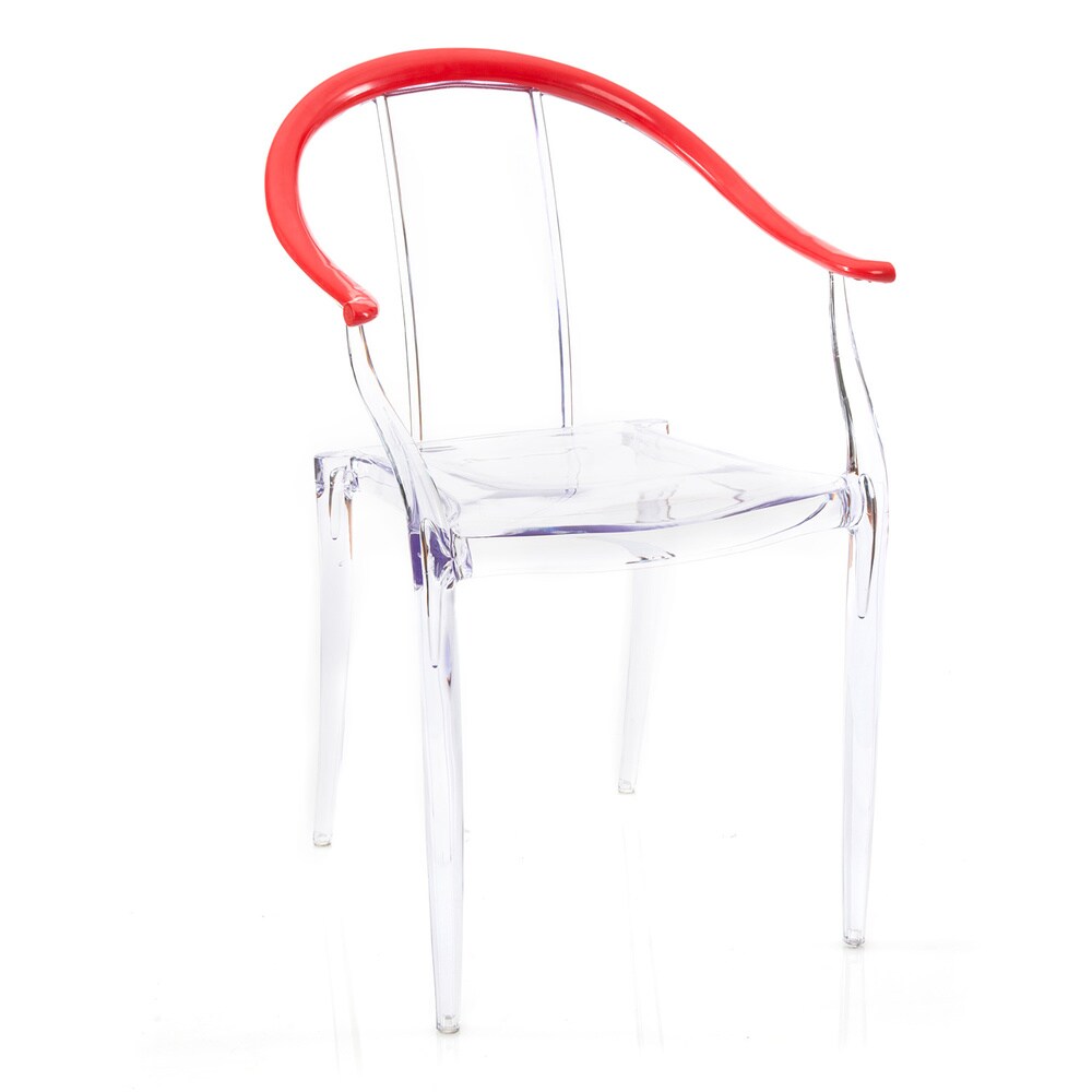American Atelier Living Adam Clear/ Red Contemporary Chair