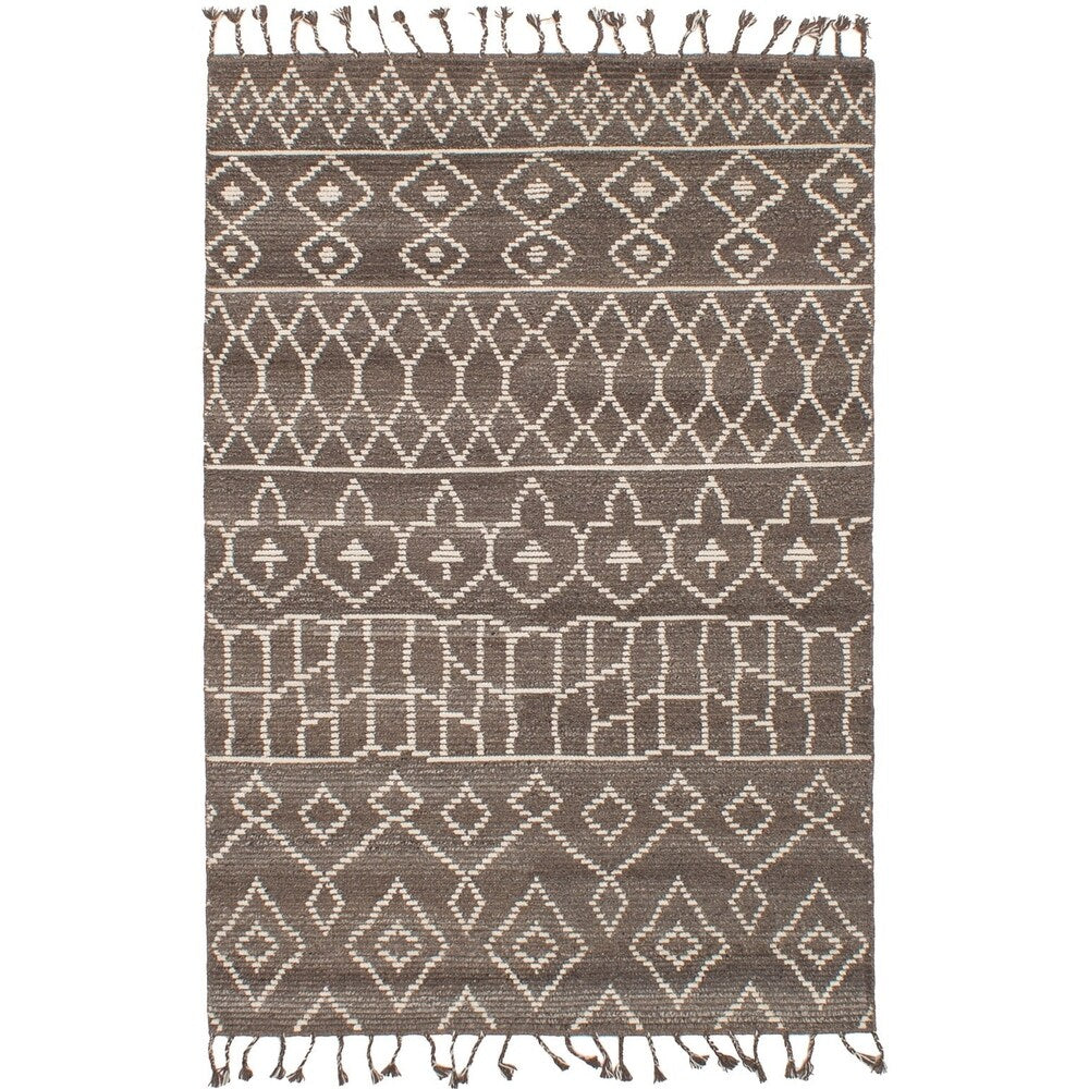 eCarpetGallery 20011 Tangier Brown/Grey Hand-knotted Wool Area Rug (5'0 x 8'0)