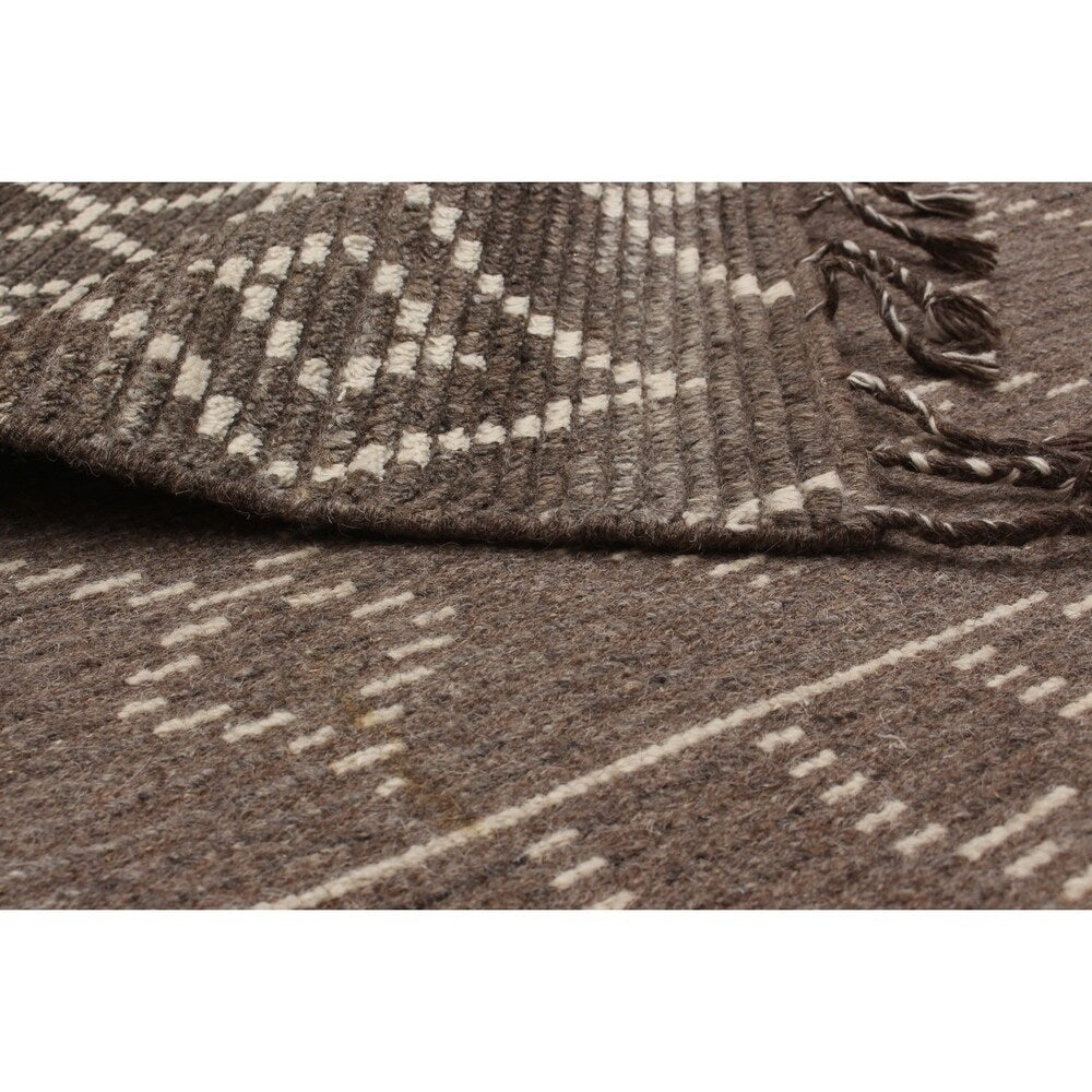 eCarpetGallery 20011 Tangier Brown/Grey Hand-knotted Wool Area Rug (5'0 x 8'0)