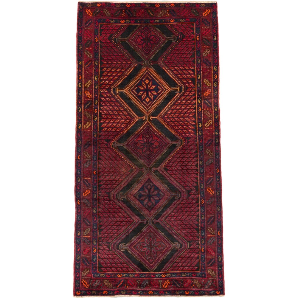 eCarpetGallery Black/Red Wool Hand-knotted Konya Anatolian Rug (5'1 x 10'3)