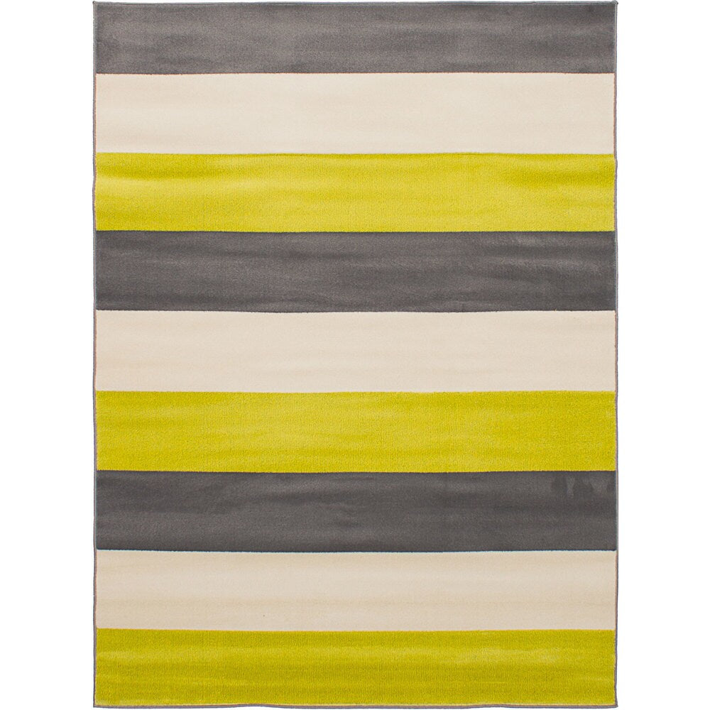 eCarpetGallery Chroma Grey, Ivory Rug (5'3 x 7'3) - 5'3" x 7'3"
