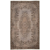 Hand-knotted Color Transition Grey, Khaki Wool Rug - 5'7 x 9'5