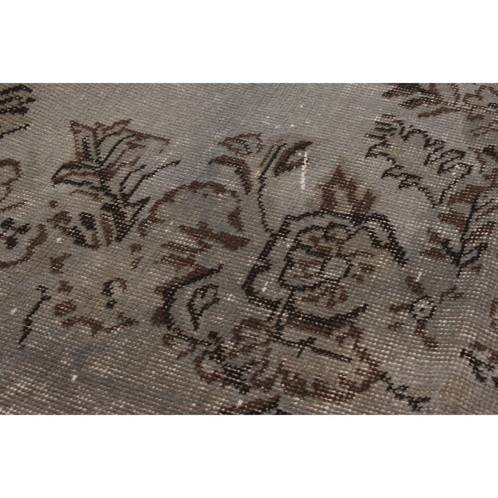 Hand-knotted Color Transition Grey, Khaki Wool Rug - 5'7 x 9'5