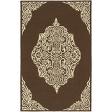Embroidered Innsbruck Cream, Brown Rug - 5'0" x 8'0"/5'0 x 8'0