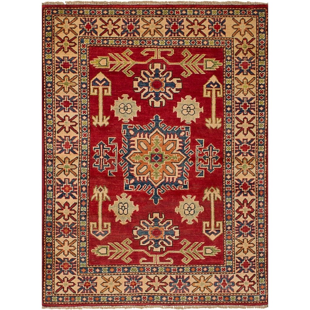 eCarpetGallery Finest Gazni Red Wool Hand-knotted Rug (3'4 x 4'10)