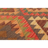 eCarpetGallery Flat-weave Anatolian FW Copper, Dark Burgundy Wool Kilim - 4'10 x 6'7