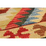eCarpetGallery Flat-weave Anatolian FW Cream, Dark Grey Wool Kilim - 3'1 x 4'8