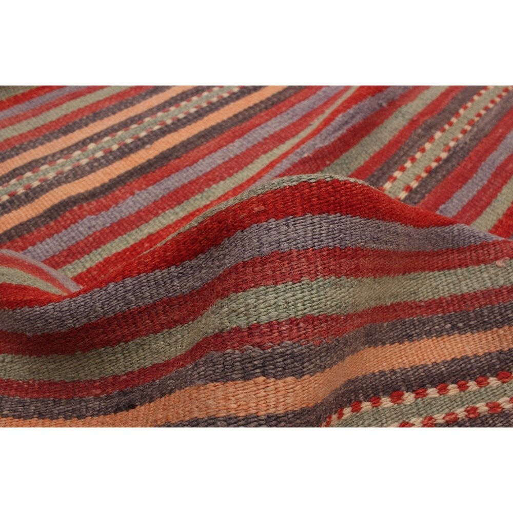 eCarpetGallery Flat-weave Bohemian Red Wool Kilim - 4'10 x 8'9