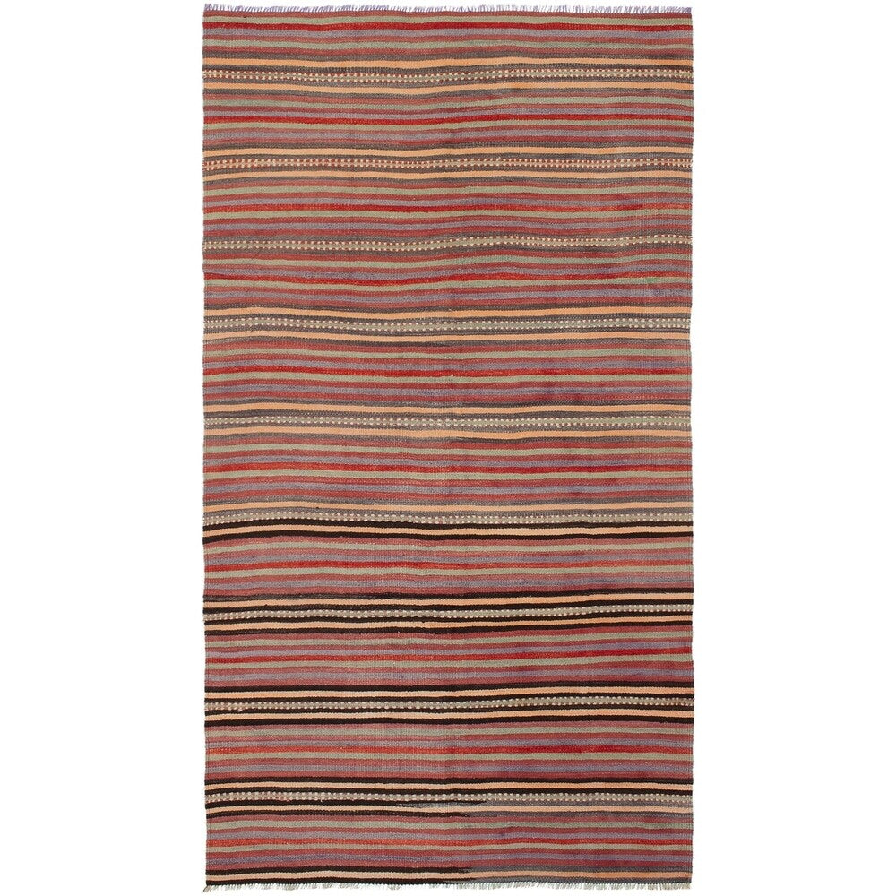 eCarpetGallery Flat-weave Bohemian Red Wool Kilim - 4'10 x 8'9