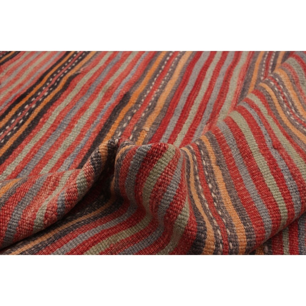 eCarpetGallery Flat-weave Bohemian Red Wool Kilim - 4'9 x 8'8